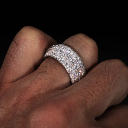 טבעת גבר 5 שורות 4 מ"מ (יהלומים)
